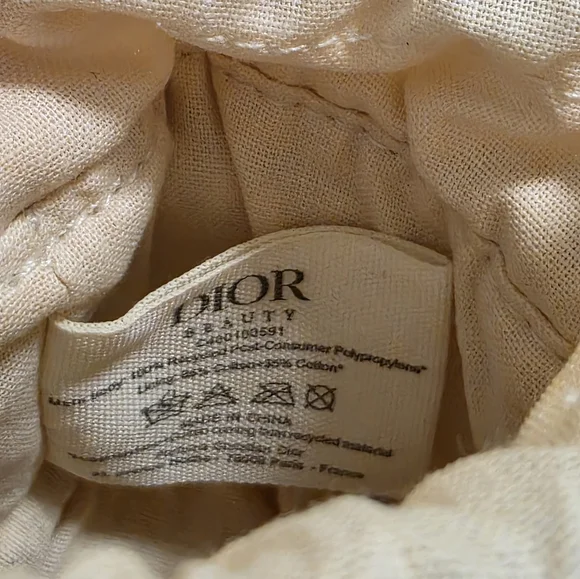 NIB Christian Dior Beige and Navy Drawstring Bucket - Picture 2 of 6